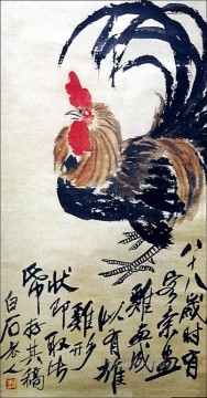Qi Baishi rooster traditional China Oil Paintings